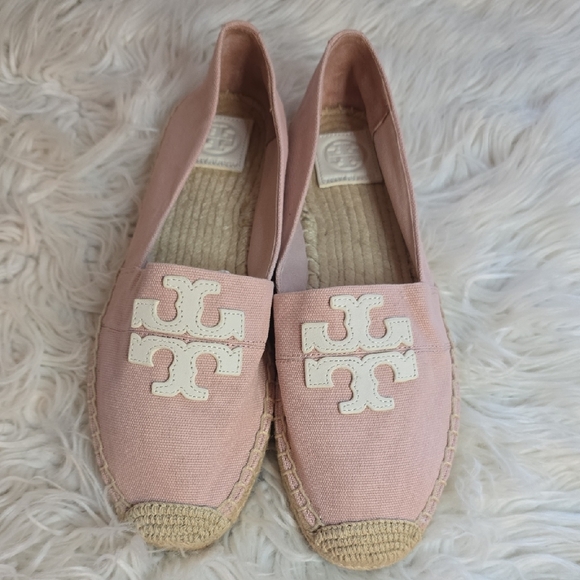 Tory Burch Weston Blush Espadrilles with Cream Logo - Picture 5 of 8